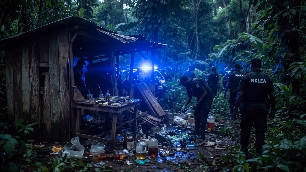 edada a laboratorio de metanfetaminas en Nigeria